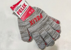 Перчатки хлопковые Felix 5-ти нитка с ПВХ-покрытием 10 класс серые