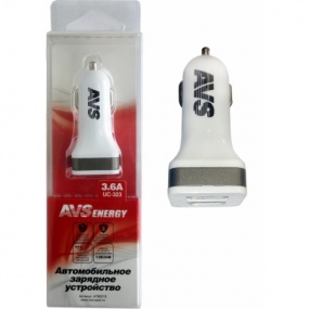 Зарядное устройство AVS USB 2 порта UC-323 (3,6А) (Авторесурс)