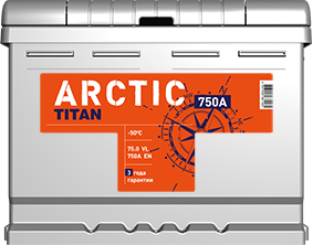 Аккумулятор Титан Arctic Silver 75 А/ч о.п.