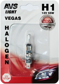 Галогенная лампа AVS Vegas H1.12V.55W.1шт. в блистере