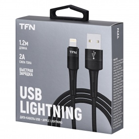 Кабель USB - Lightning, ENVY, 1.2м, нейлон  TFN
