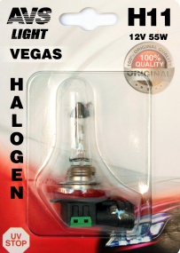 Галогенная лампа AVS Vegas H11.12V.55W.1шт. в блистере