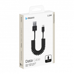 Дата-кабель USB - Type-C, витой, 1.5м, черный, Deppa