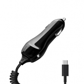 Автомобильное зарядное устройство USB Type-C, 2.1A, черный, Deppa