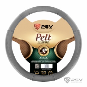 Оплётка руля нат. кожа  PELT M, серый "PSV"