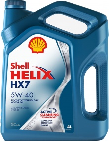 Масло SHELL HX7 5w40 п/синт.4л