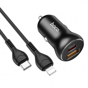 АЗУ "Hoco NZ5 с кабелем Apple" быстрая зарядка QC3.0, USB+Type-C, PD30W, общая макс. мощн. 5А "Hoco"