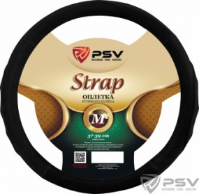 Оплетка руля STRAP Fiber черный M "PSV"