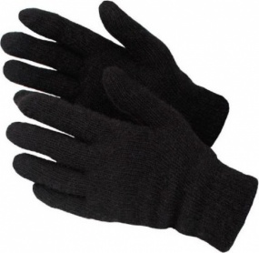 Перчатки рабочие зимние полушерстяные двойная вязка 7 класс черные