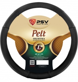 Оплётка руля нат. кожа  PELT L, черный "PSV"