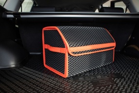 Органайзер в багажник ЕВА черный, кант оранжевый AUTOFRANT