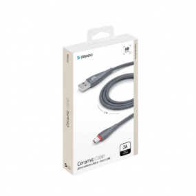 Дата-кабель Ceramic USB - micro USB, 1м, серый, Deppa