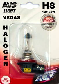 Галогенная лампа AVS Vegas H8.12V.35W.1шт. в блистере