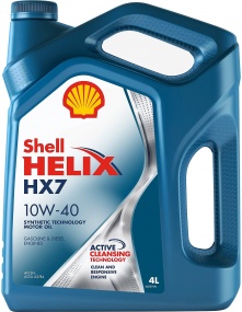 Масло SHELL HX7 10w40 п/синт.4л